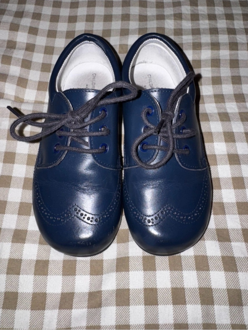 Children's Classic Navy Kids Lace-Up Dress Shoes size 26